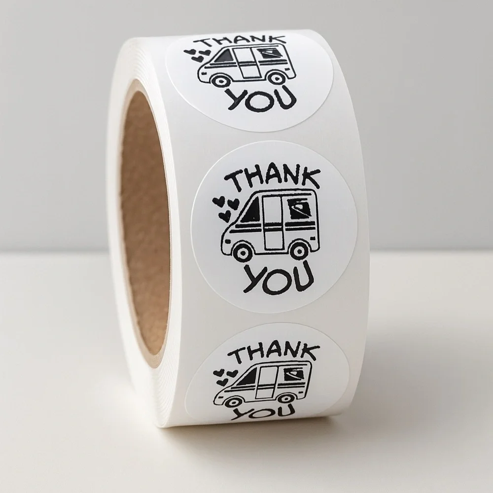 500 Thank You USPS Sticker, Thank You Sticker, Postal Mailbox Sticker